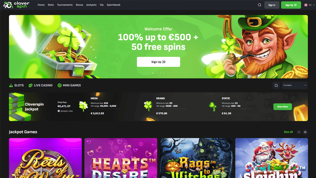 CloverSpin website