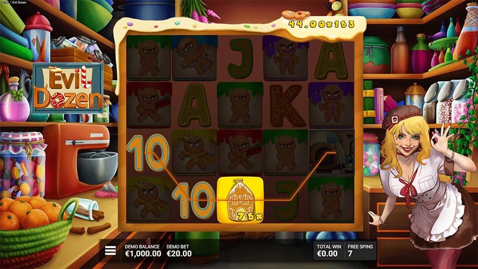 Evil Dozen slot feature stack win