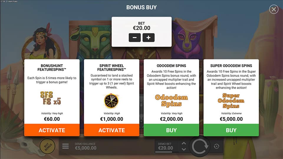 Totem Poles slot bonus buy