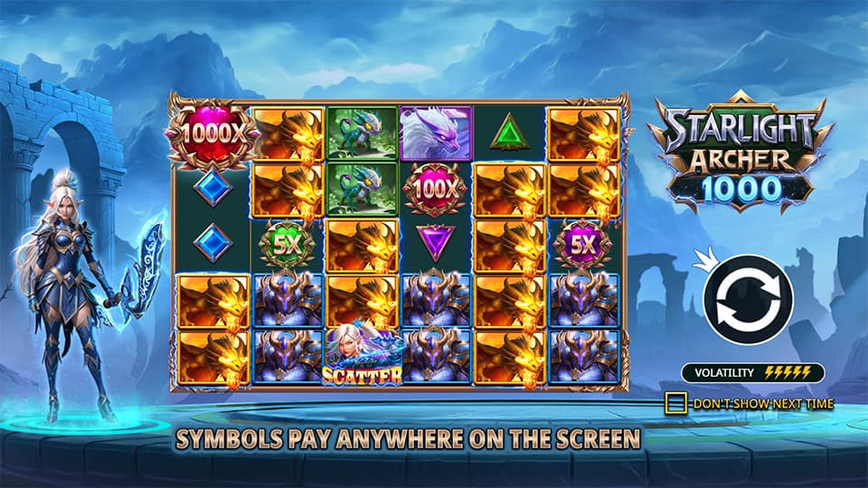 Starlight Archer 1000 slot intro screen