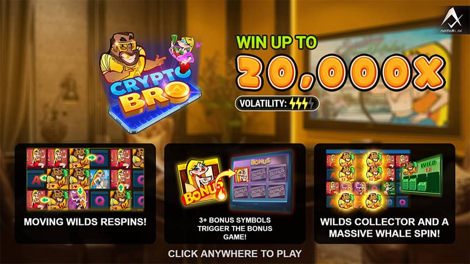 Crypto Bro slot intro screen 1