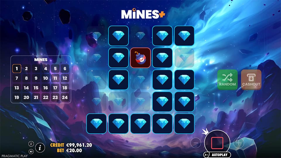 Mines slot feature bomb