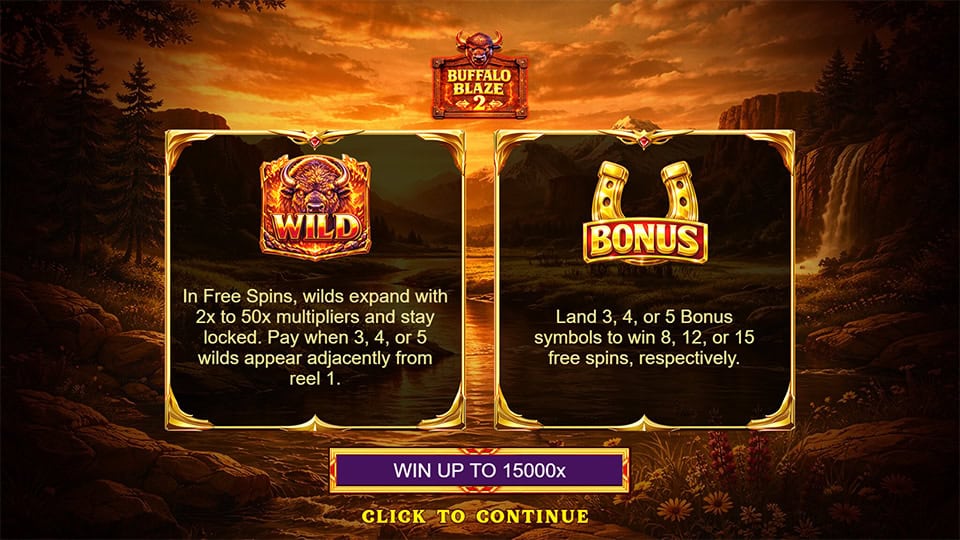 Buffalo Blaze 2 slot intro screen