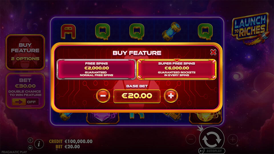 Launch to Riches slot bonus buy